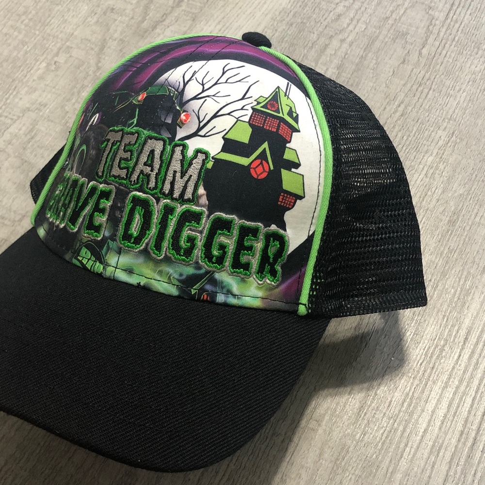 Team Grave Digger Kids Hat - Black and Green